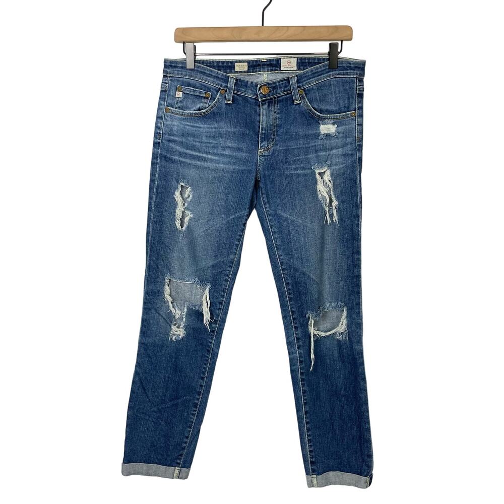 Adriano Goldschmied | Stilt Roll Up Cigarette Distressed Low Rise Cropped Jeans